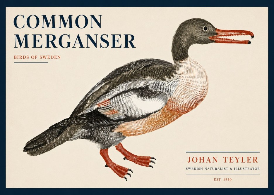 Johan Teyler Common Merganser No5 - Plakát