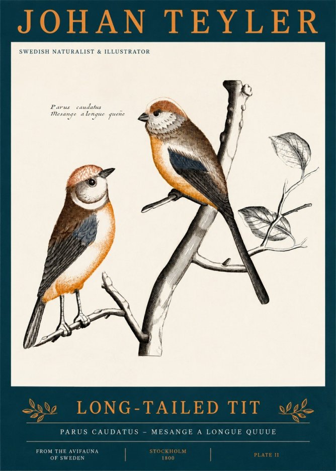 Johan Teyler Long-tailed Tit No2 - Plakát