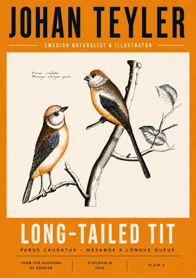 Johan Teyler Long-tailed Tit No5 - Plakát