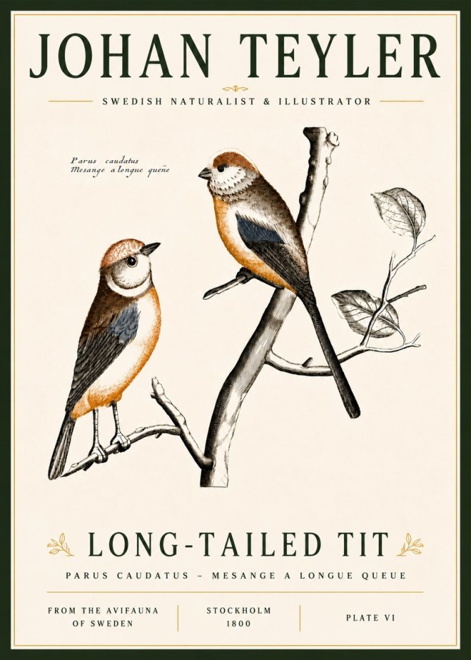 Johan Teyler Long-tailed Tit No6 - Plakát