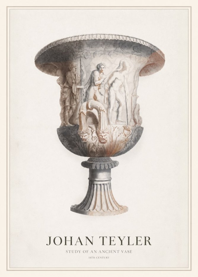 Johan Teyler Study of an Ancient Vase No1 - Plakát