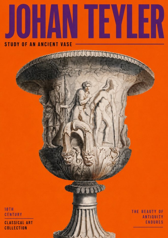 Johan Teyler Study of an Ancient Vase No3 - Plakát