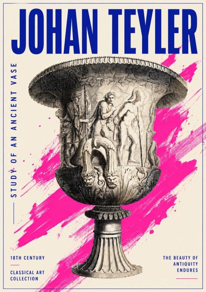 Johan Teyler Study of an Ancient Vase No4 - Plakát