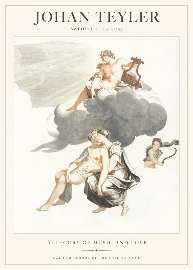 Johan Teyler Allegory of Music and Love No1 - Plakát