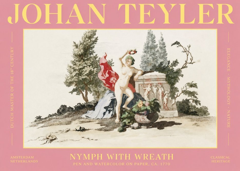 Johan Teyler Nymph with Wreath No2 - Plakát