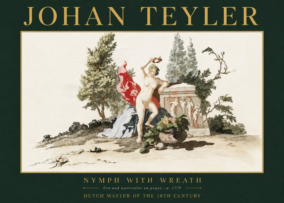 Johan Teyler Nymph with Wreath No3 - Plakát