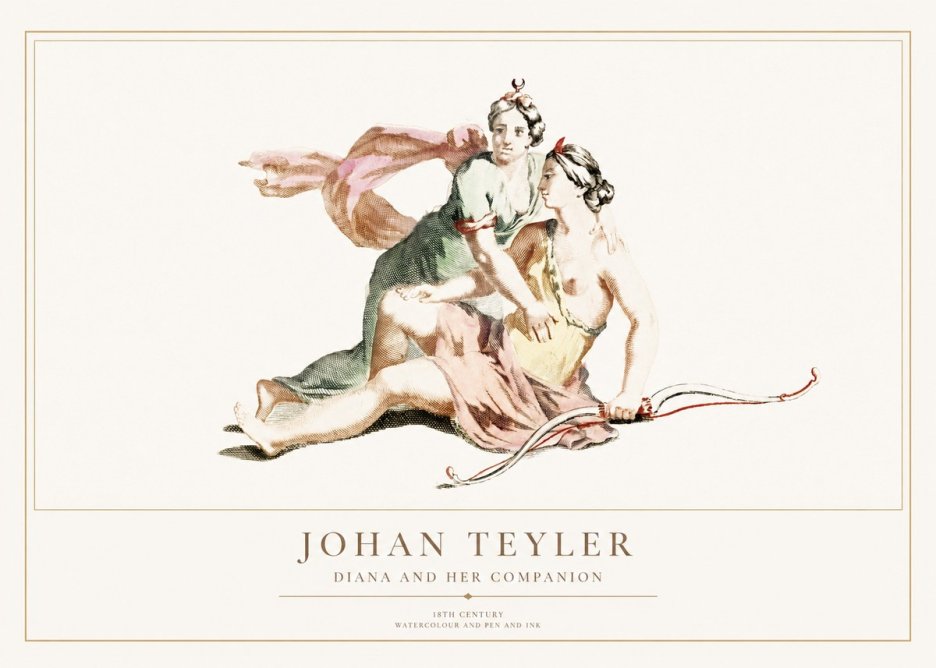 Johan Teyler Diana and Her Companion No1 - Plakát