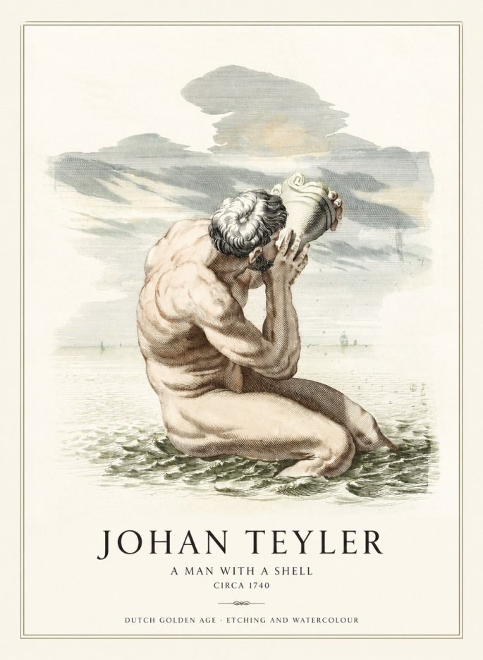 Johan Teyler A Man with a Shell No1 - Plakát