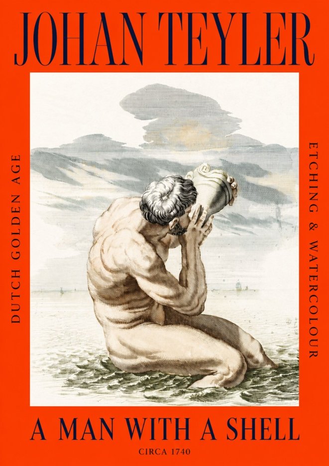 Johan Teyler A Man with a Shell No2 - Plakát
