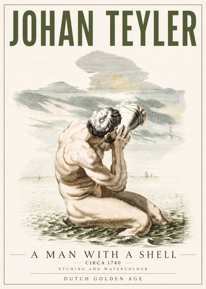 Johan Teyler A Man with a Shell No4 - Plakát