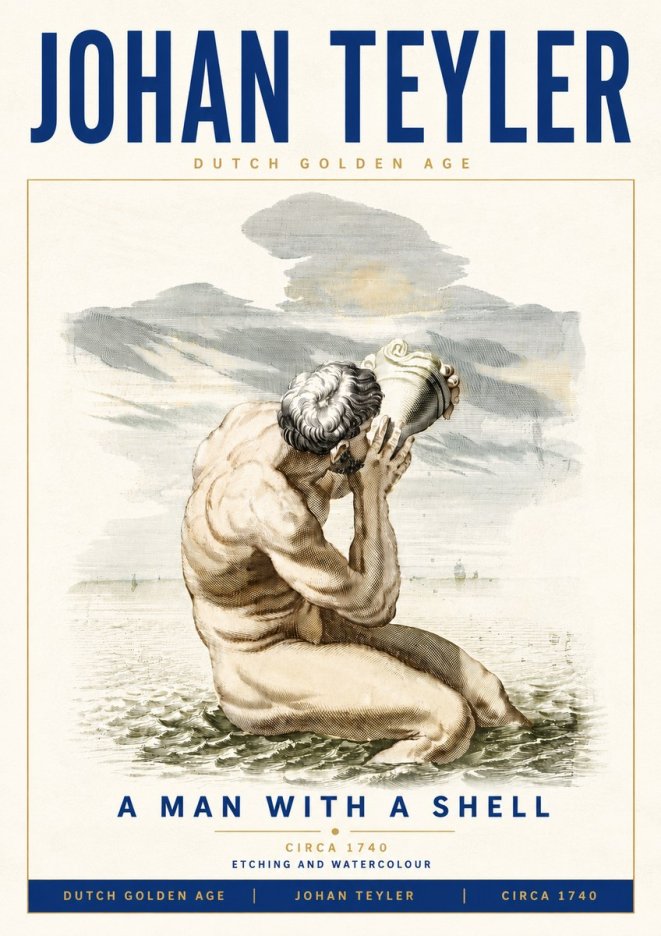 Johan Teyler A Man with a Shell No6 - Plakát