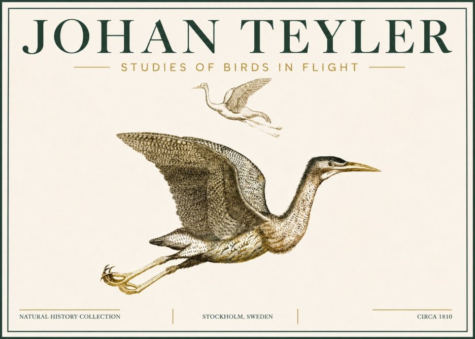 Johan Teyler Studies of Birds in Flight No6 - Plakát