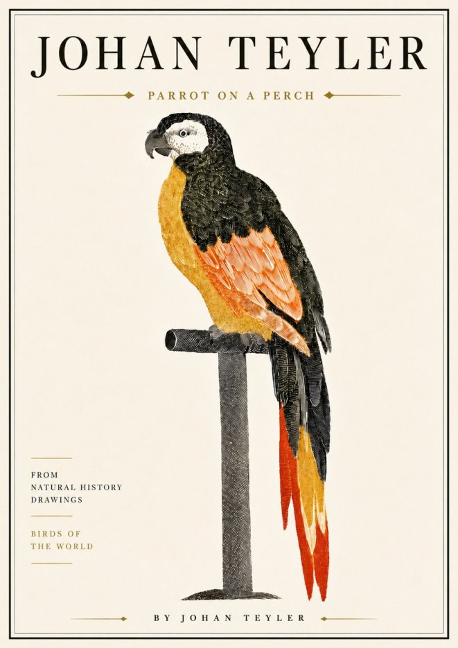 Johan Teyler Parrot on a Perch No6 - Plakát