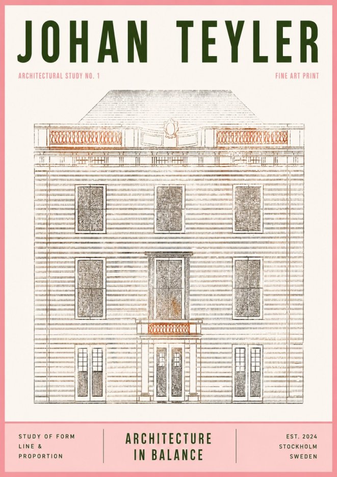 Johan Teyler Architectural Study No. 1 II No3 - Plakát
