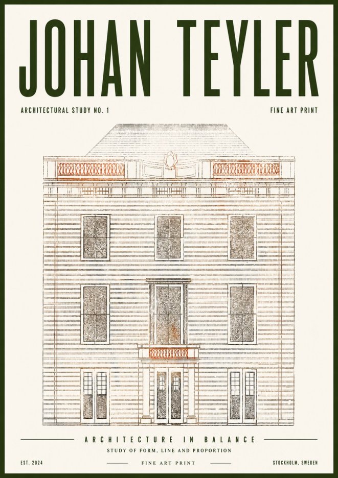 Johan Teyler Architectural Study No. 1 II No5 - Plakát
