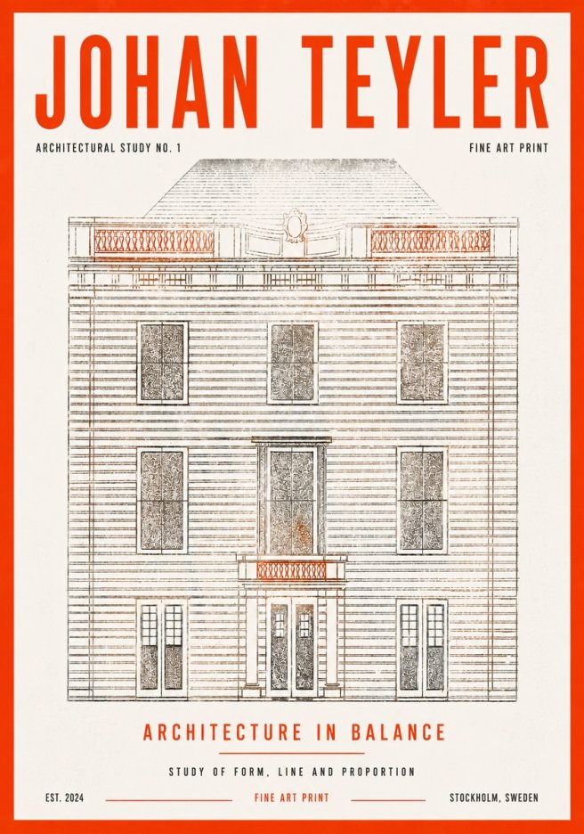 Johan Teyler Architectural Study No. 1 II No6 - Plakát