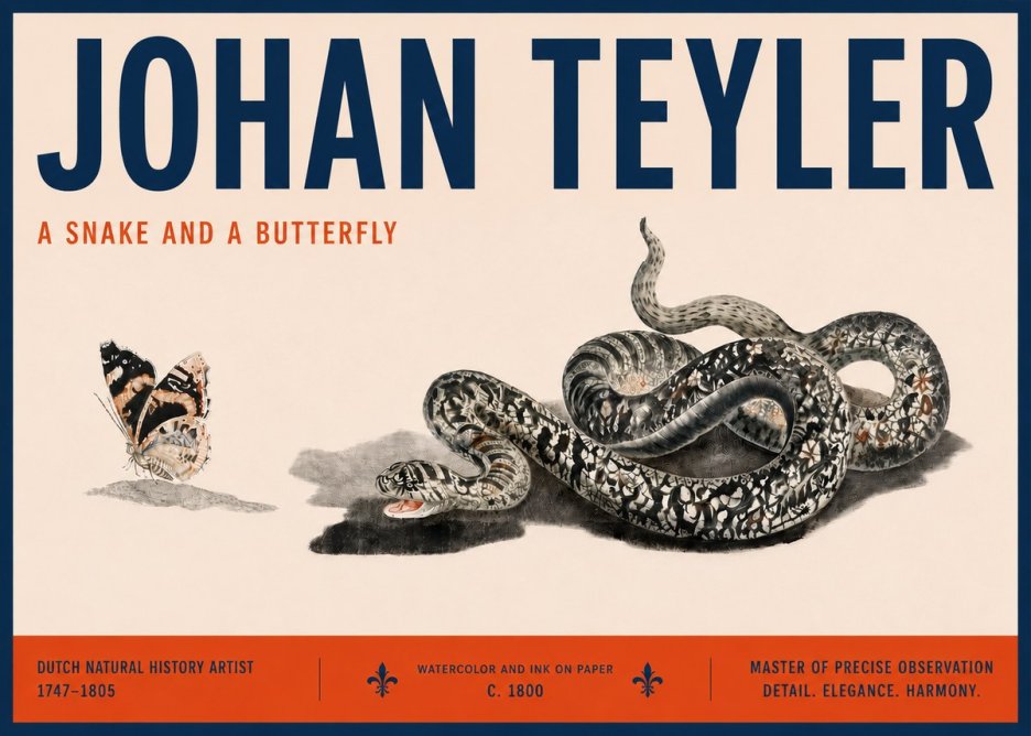 Johan Teyler Snake and Butterfly No6 - Plakát