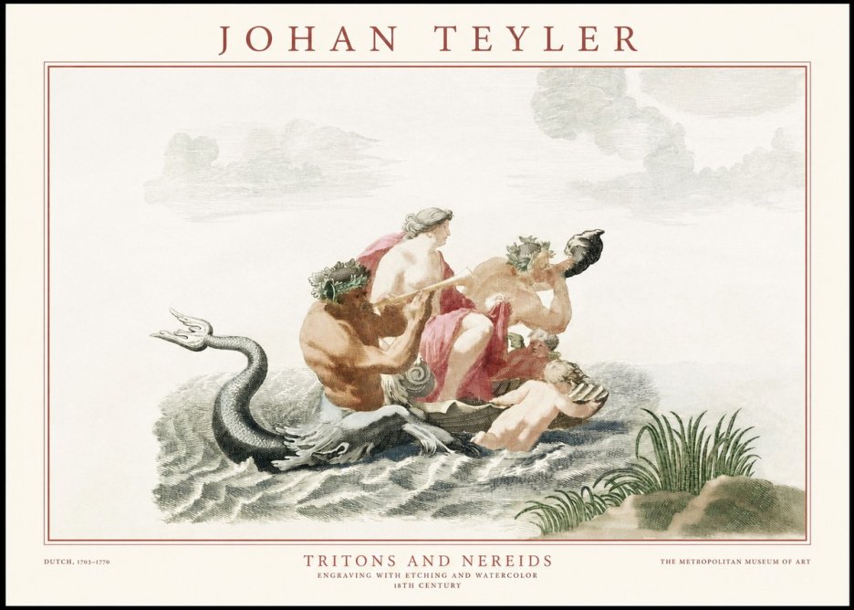 Johan Teyler Tritons and Nereids No1 - Plakát