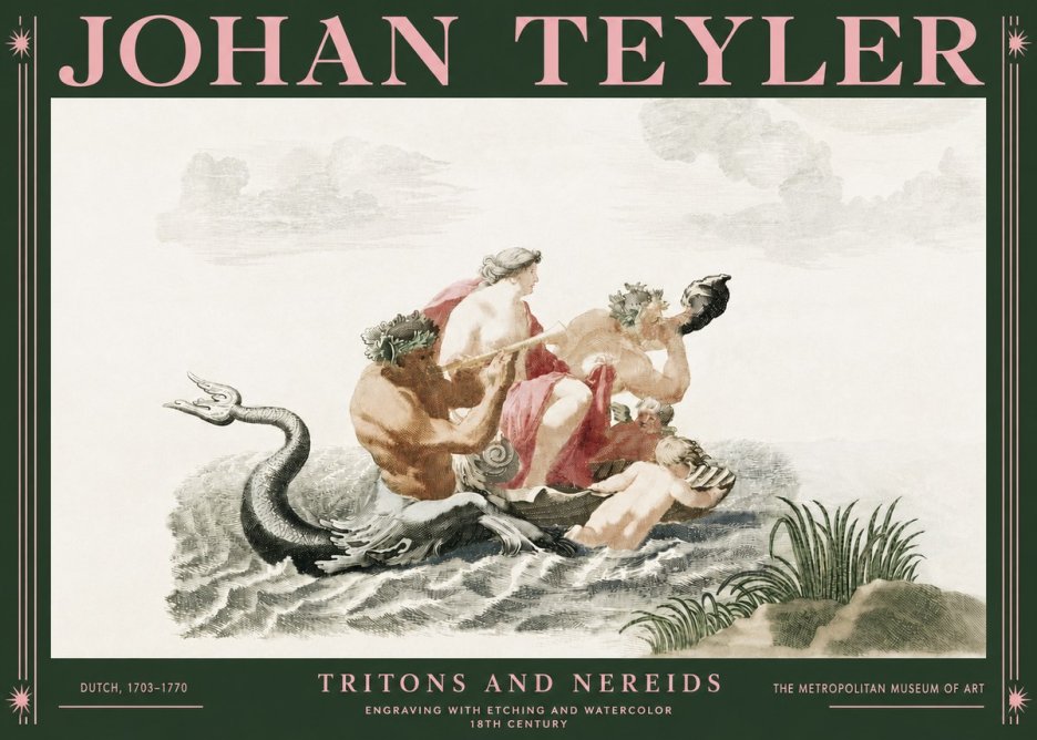 Johan Teyler Tritons and Nereids No3 - Plakát