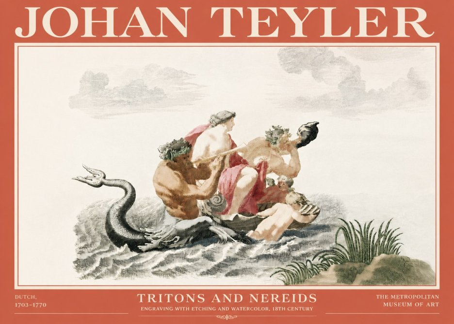 Johan Teyler Tritons and Nereids No4 - Plakát