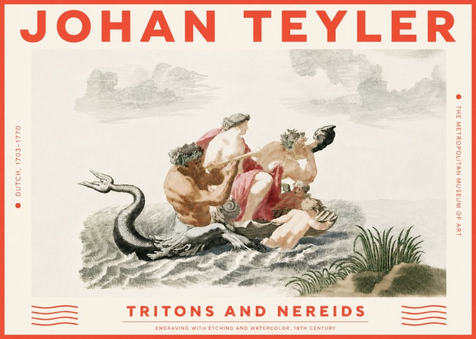 Johan Teyler Tritons and Nereids No6 - Plakát
