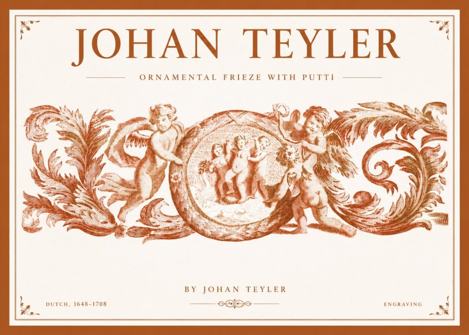 Johan Teyler Ornamental Frieze with Putti No1 - Plakát