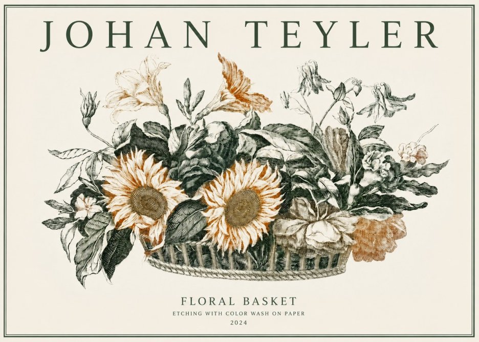 Johan Teyler Floral Basket No2 - Plakát