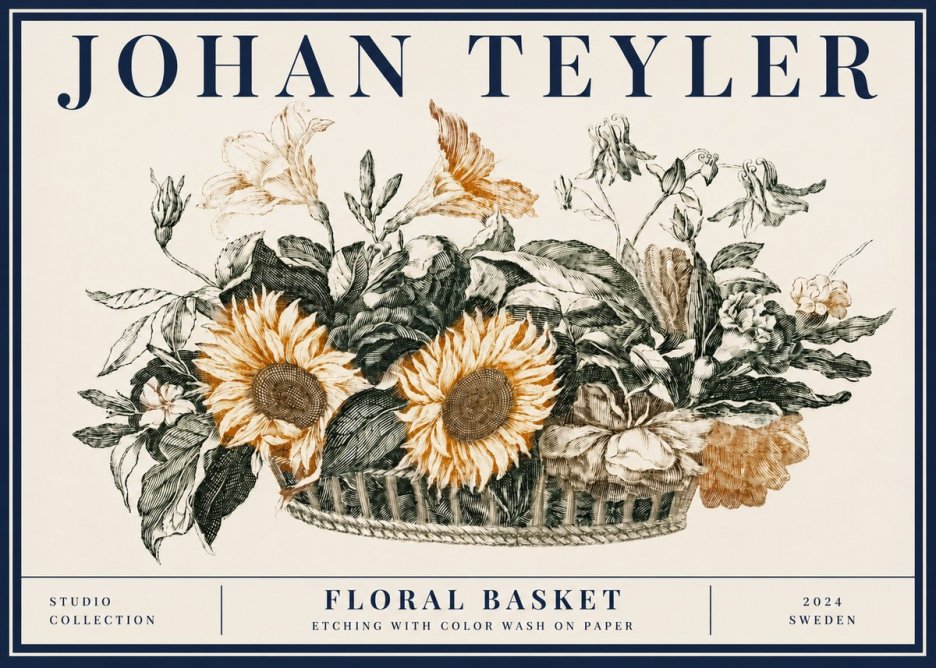Johan Teyler Floral Basket No5 - Plakát