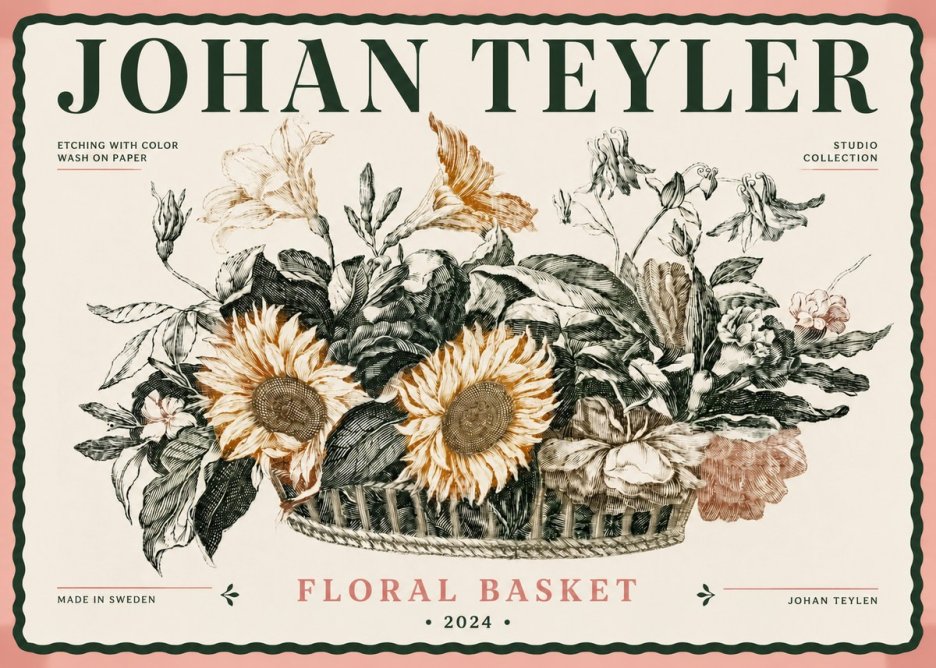 Johan Teyler Floral Basket No6 - Plakát