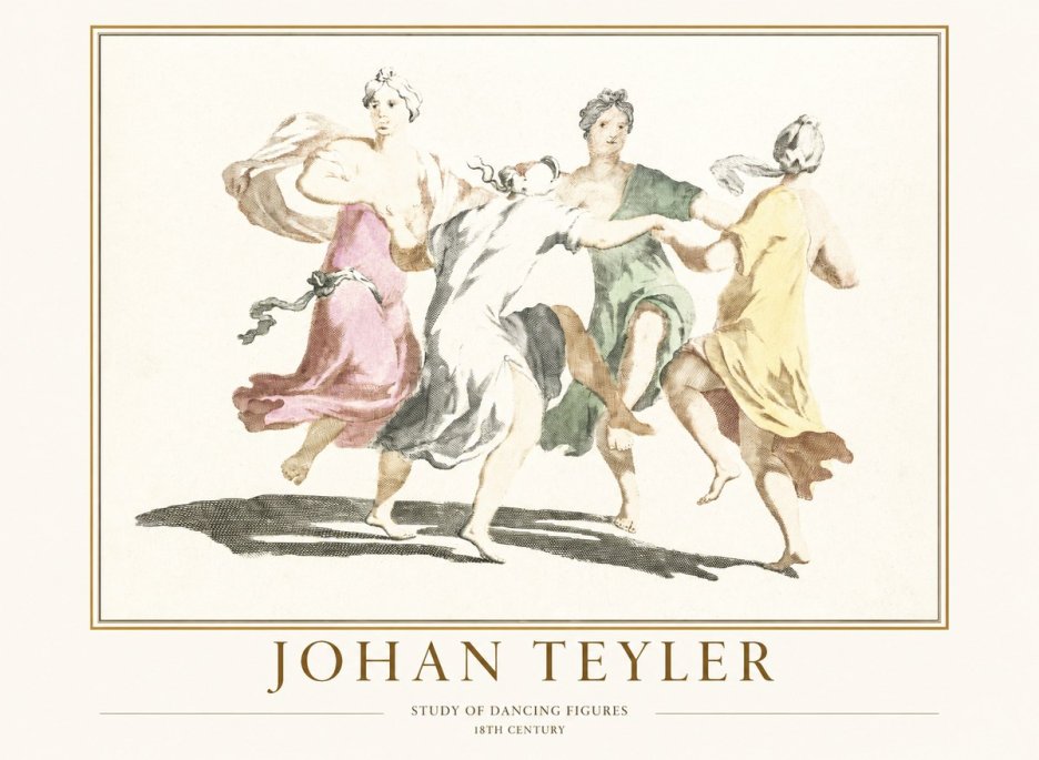 Johan Teyler Study of Dancing Figures No1 - Plakát