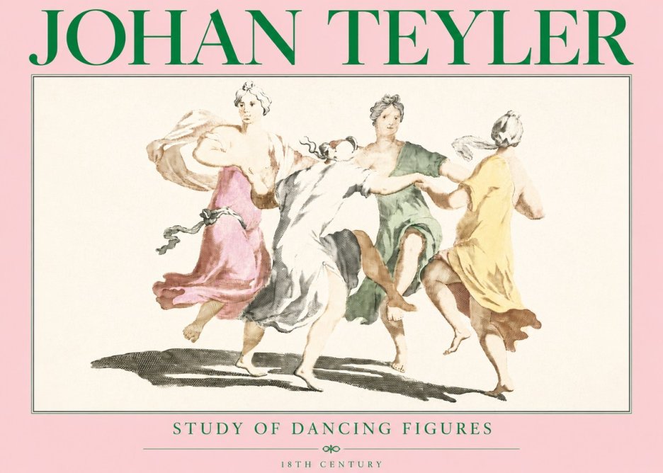 Johan Teyler Study of Dancing Figures No3 - Plakát