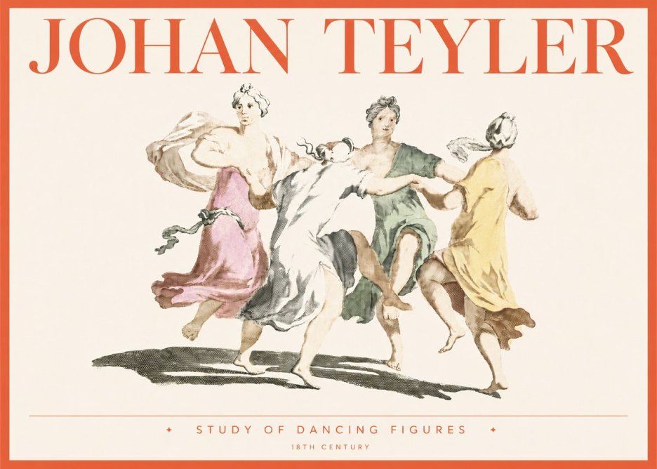 Johan Teyler Study of Dancing Figures No4 - Plakát