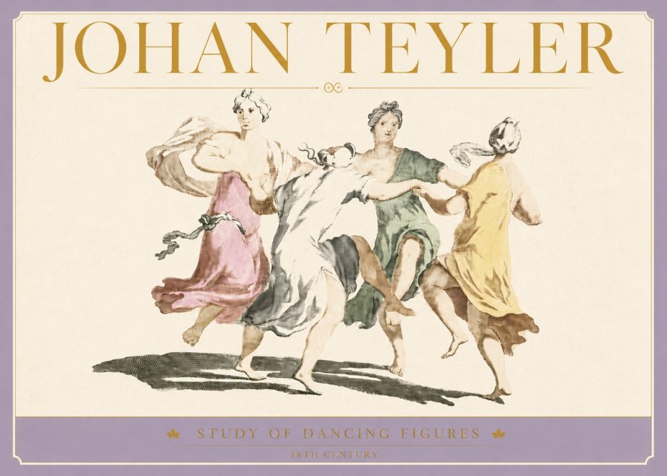 Johan Teyler Study of Dancing Figures No5 - Plakát