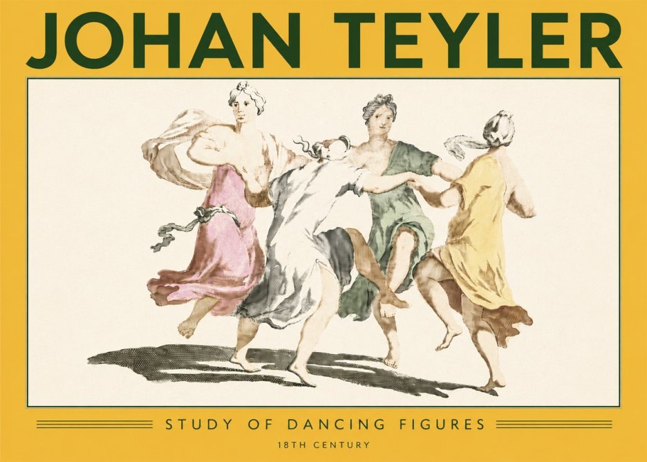 Johan Teyler Study of Dancing Figures No6 - Plakát