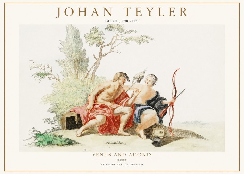 Johan Teyler Venus and Adonis No1 - Plakát