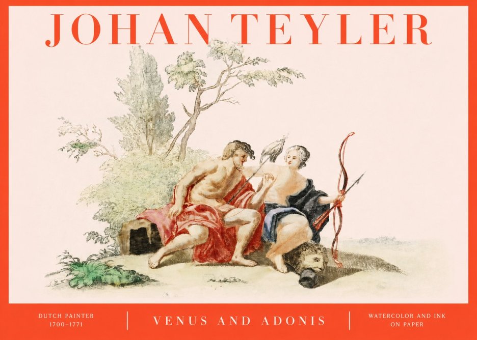Johan Teyler Venus and Adonis No2 - Plakát