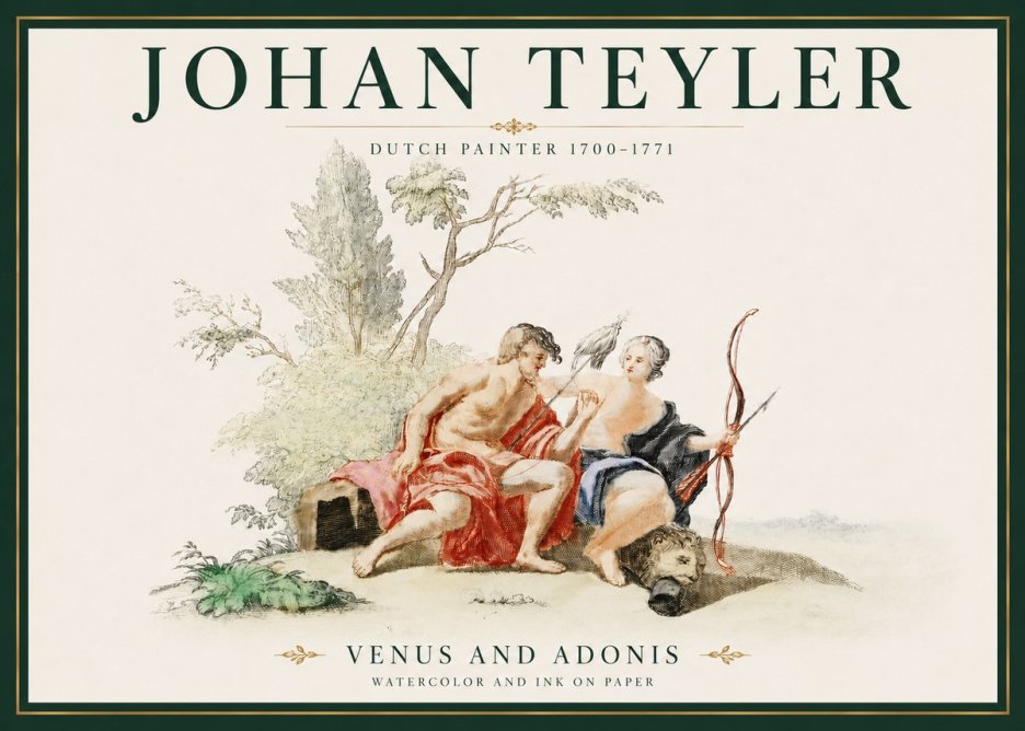Johan Teyler Venus and Adonis No3 - Plakát