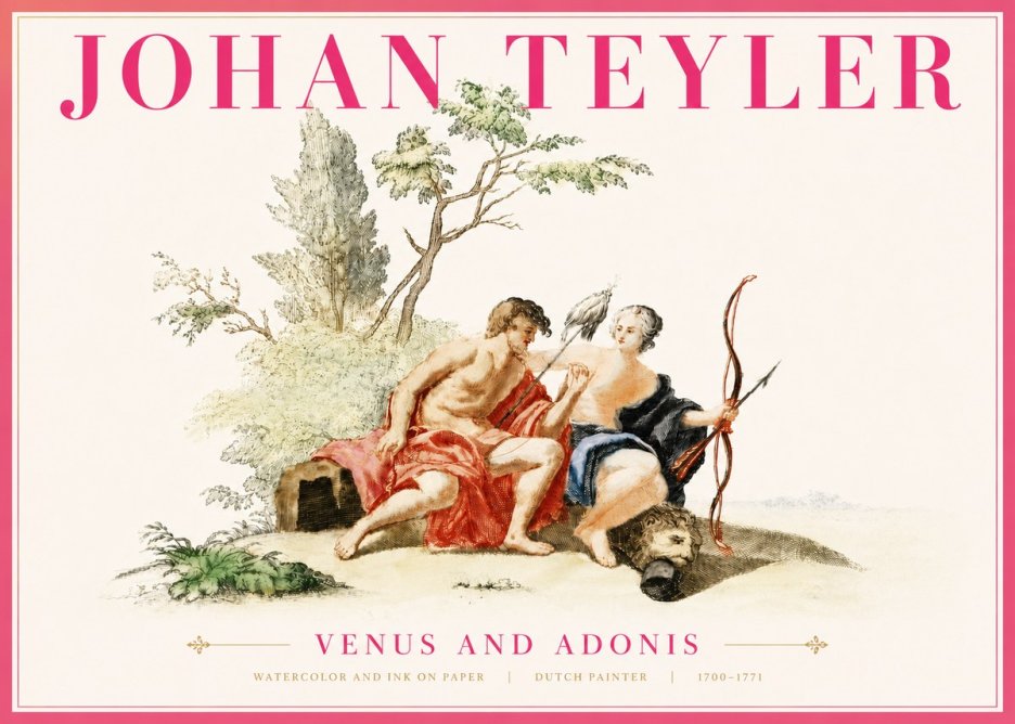 Johan Teyler Venus and Adonis No6 - Plakát