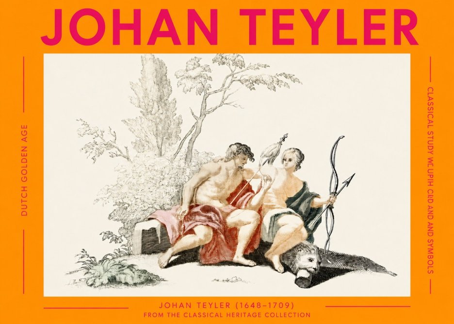 Johan Teyler Classical Study with Cupid and Symbols No2 - Plakát