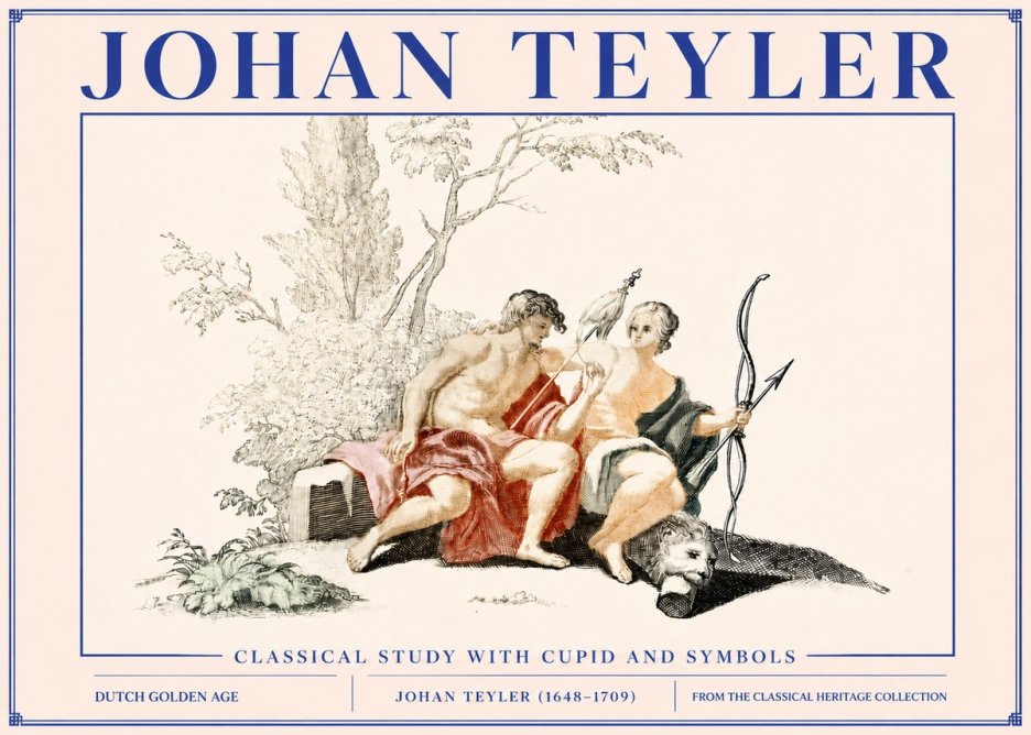Johan Teyler Classical Study with Cupid and Symbols No3 - Plakát