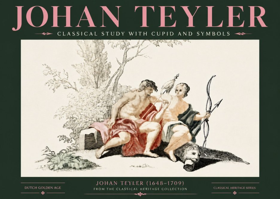 Johan Teyler Classical Study with Cupid and Symbols No4 - Plakát