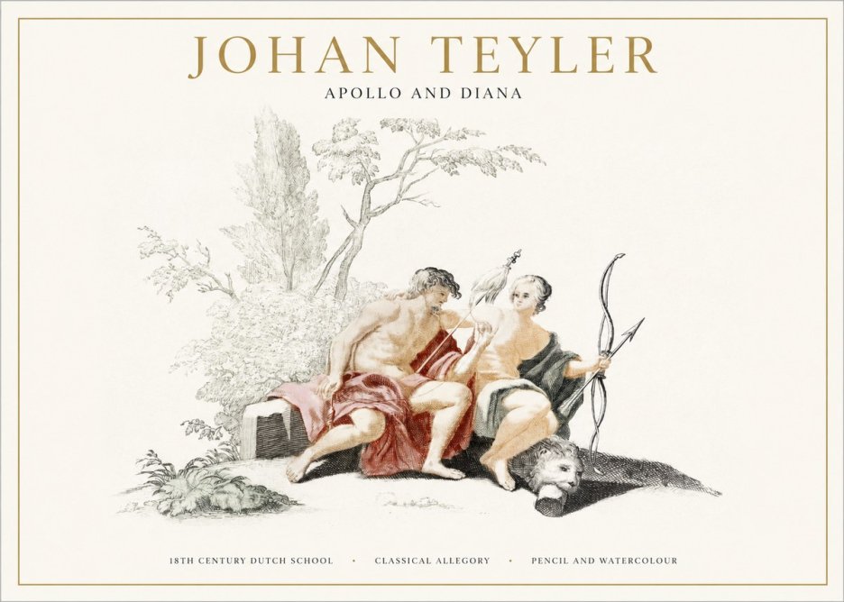 Johan Teyler Classical Study with Cupid and Symbols No5 - Plakát