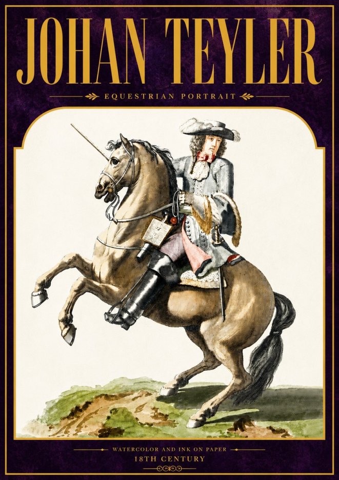 Johan Teyler Equestrian Portrait No6 - Plakát