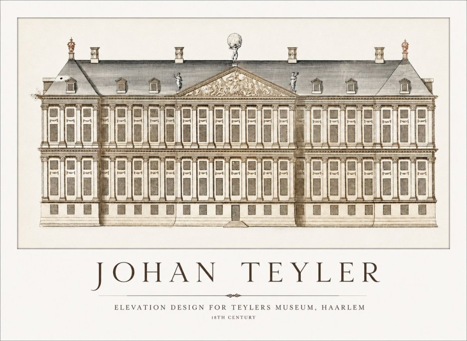 Johan Teyler Elevation Design for Teylers Museum, Haarlem No1 - Plakát