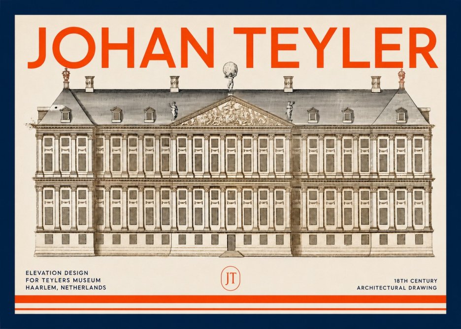 Johan Teyler Elevation Design for Teylers Museum, Haarlem No2 - Plakát