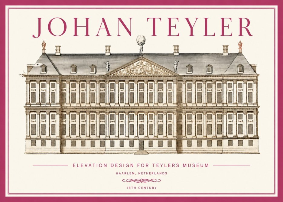 Johan Teyler Elevation Design for Teylers Museum, Haarlem No3 - Plakát