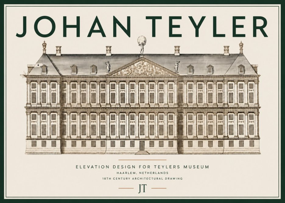 Johan Teyler Elevation Design for Teylers Museum, Haarlem No4 - Plakát