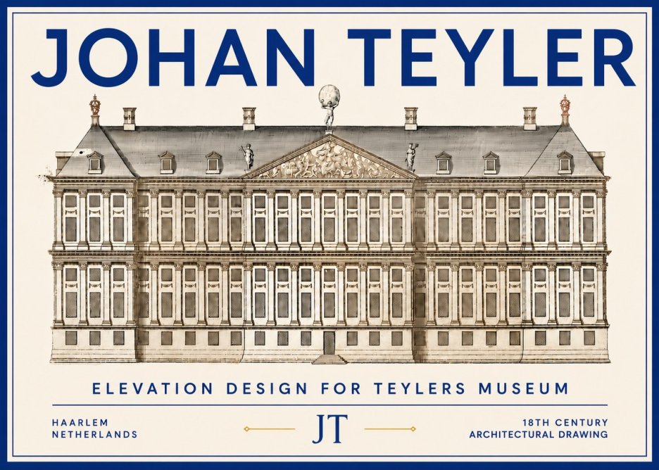 Johan Teyler Elevation Design for Teylers Museum, Haarlem No6 - Plakát