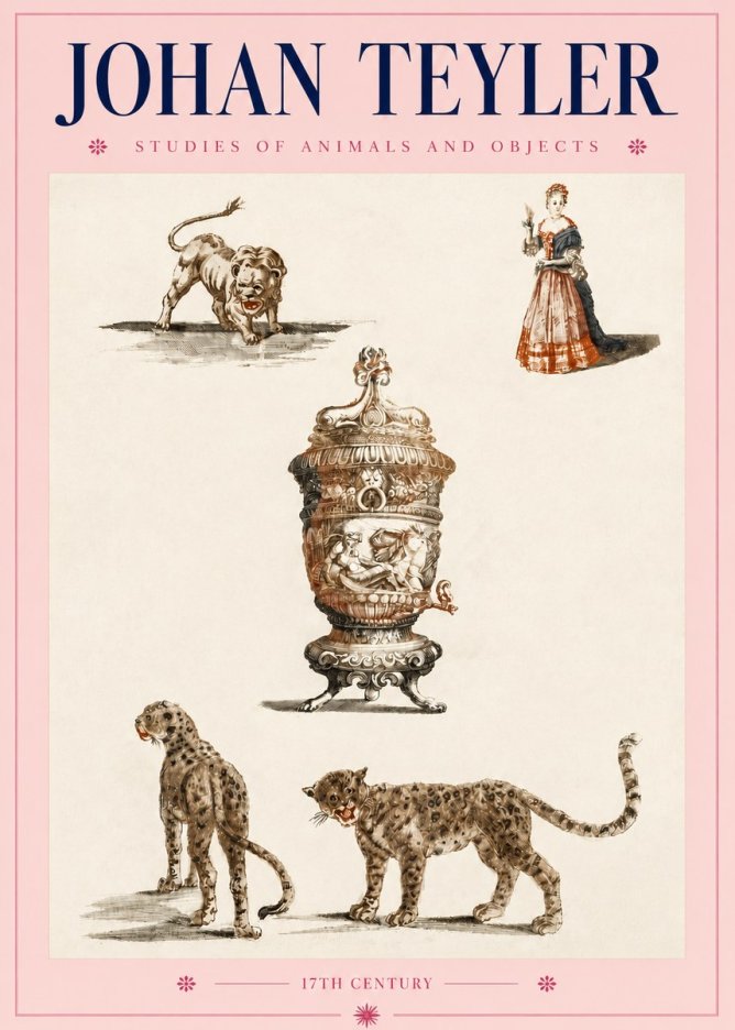Johan Teyler Studies of Animals and Objects No4 - Plakát