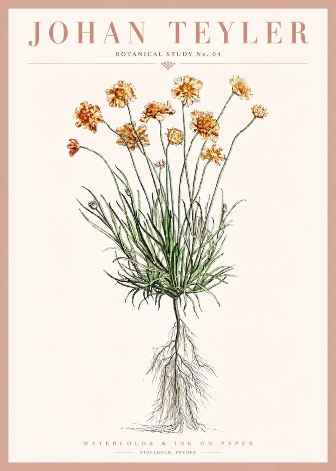 Johan Teyler Botanical Study No. 01 No4 - Plakát